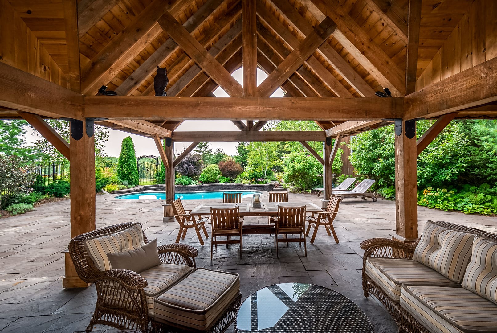 Hockley Valley Retreat Backyard Landscape Design, Pool, and Outdoor Structure by Tumber & Associates