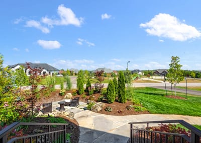 Front yard landscape design in East Garafraxa by Tumber & Associates