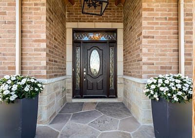 Front entrance landscape design in East Garafraxa by Tumber & Associates