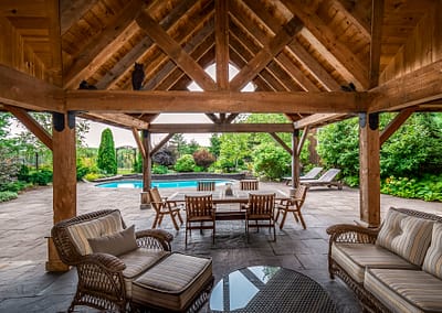 Hockley Valley Retreat Backyard Landscape Design, Pool, and Outdoor Structure by Tumber & Associates