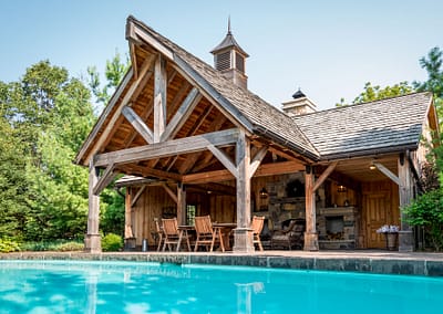 Hockley Valley Retreat Backyard Landscape Design, Pool, and Outdoor Structure by Tumber & Associates