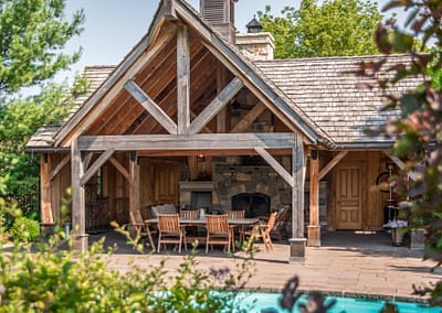 Hockley Valley Retreat Backyard Landscape Design, Pool, and Outdoor Structure by Tumber & Associates