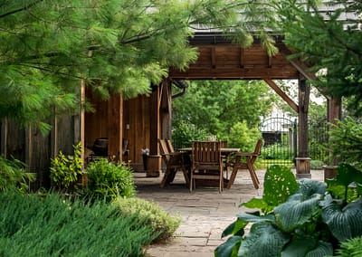 Hockley Valley Retreat Backyard Landscape Design, Pool, and Outdoor Structure by Tumber & Associates