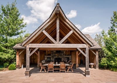 Hockley Valley Retreat Backyard Landscape Design, Pool, and Outdoor Structure by Tumber & Associates